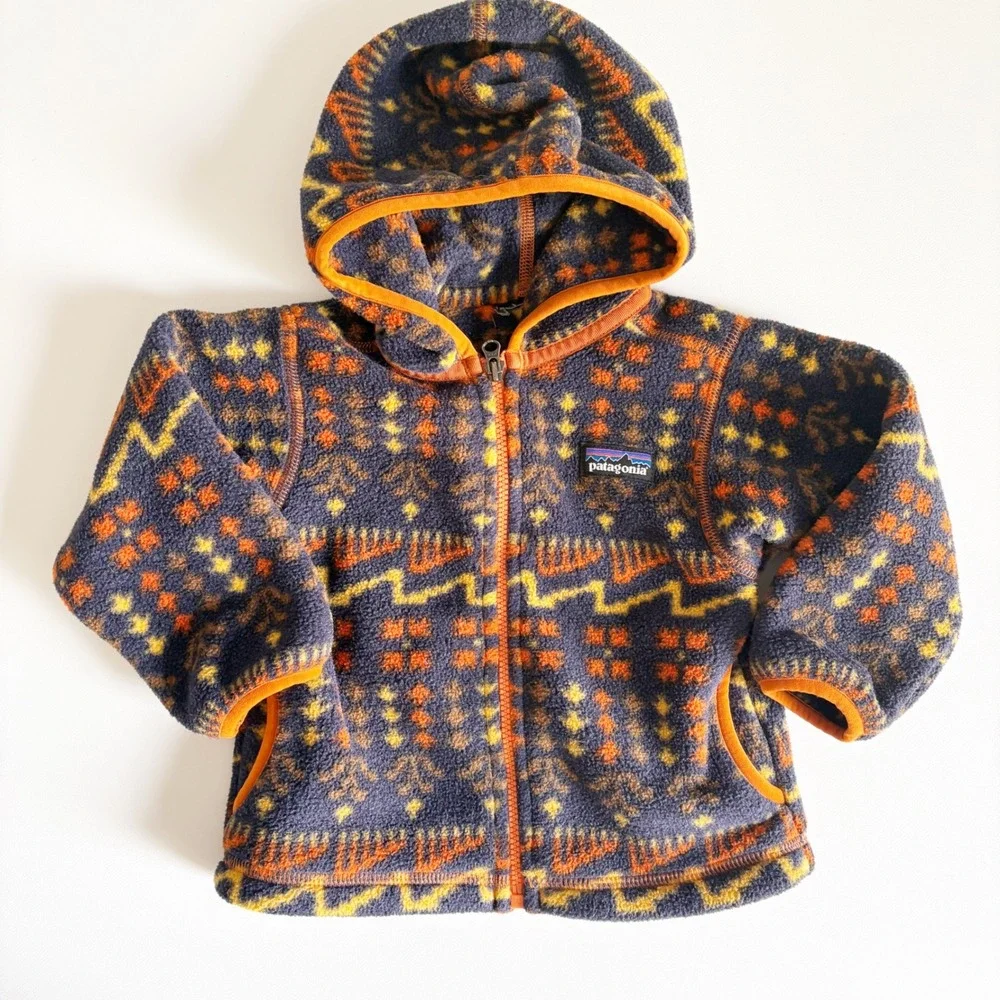 Patagonia Toddler Synchilla Fleece Hooded Gorpcore Cardigan Zip Up Jacket 2T